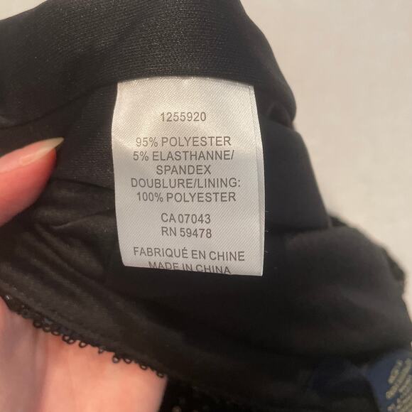 RACHEL ROY Women's Sequin Ruched Slit Skirt Medium Black Stretch Lined NWT - Picture 5 of 5